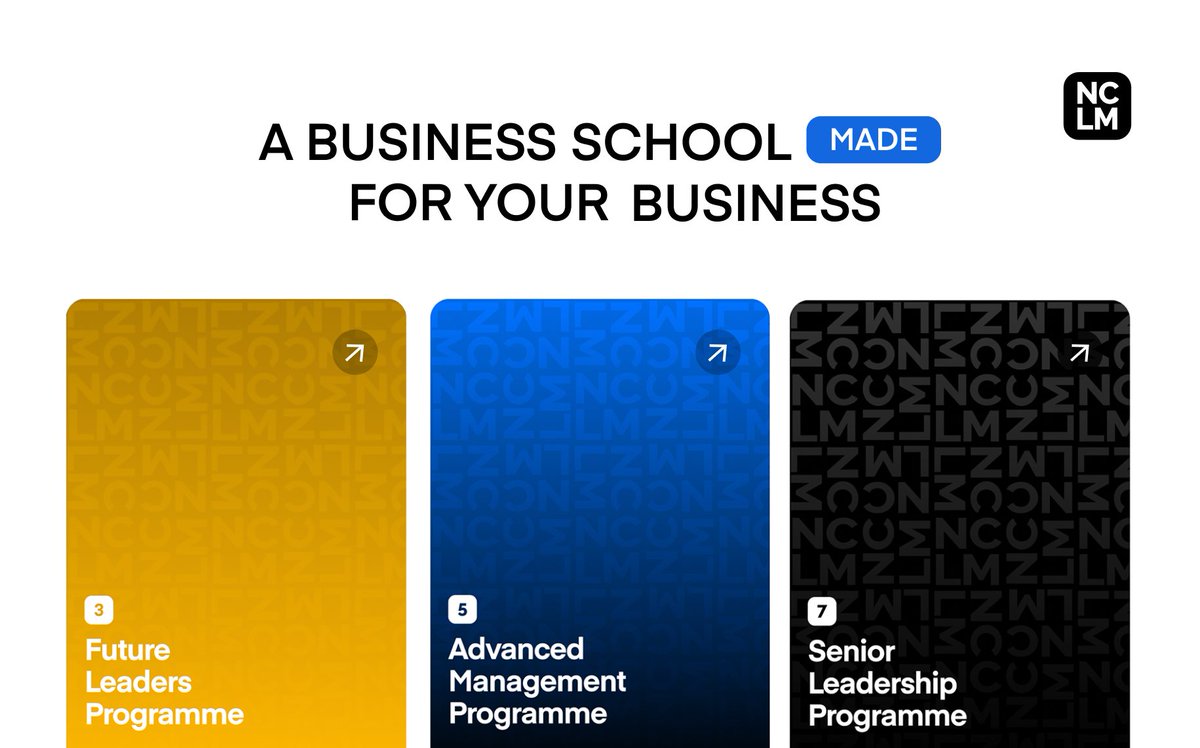 With three carefully tailored leadership programmes, we guarantee a personalised approach that caters to the specific needs of your employees.

🚀 We are a business school made for your business.

#WeAreNCLM