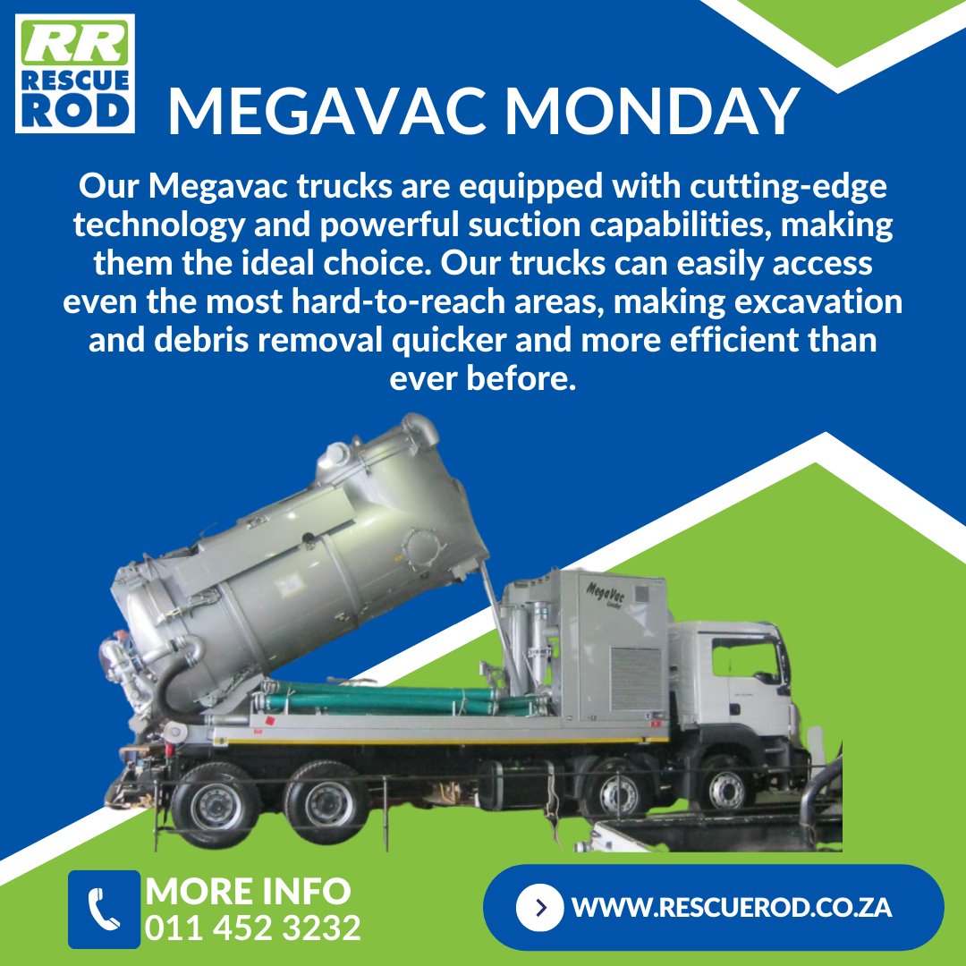 Megavac Monday is here! 💪🌟 

Trust in Rescue Rod and our Megavac to get the job done right the first time! 🚀🔧 

#MegavacMonday #PowerfulPerformance #EfficientCleaning #BlockageRemoval #RescueRod