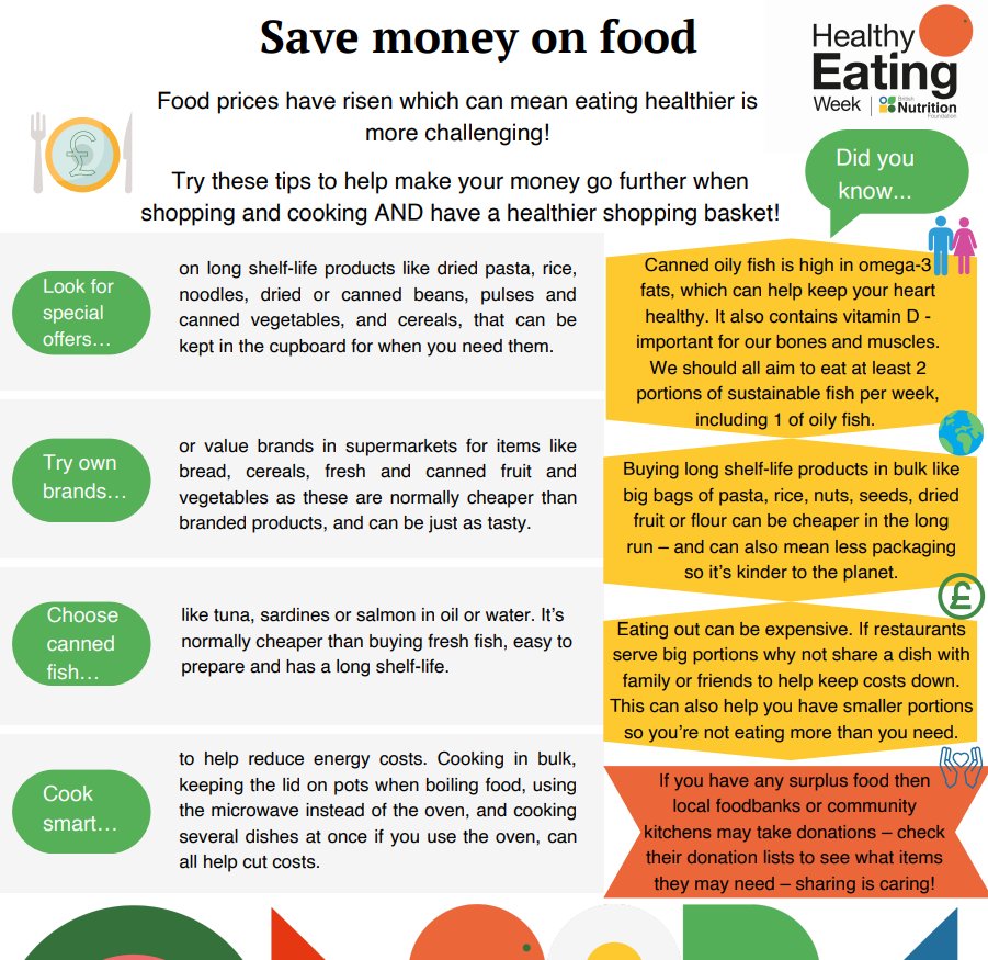 It's Healthy Eating Week! As the cost-of-living crisis continues, it can be harder than ever to eat well. Healthy eating should be #ForEveryone. Try these tips to help make your money go further when shopping and cooking AND have a healthier shopping basket! #HEW23