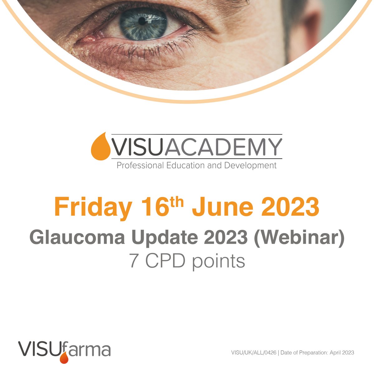 VISUfarma's tweet photo. Join the Glaucoma Update 2023 webinar to be up to date with the latest developments in Glaucoma management.

Don't miss this opportunity to learn from the best in the field!

Register now 👉 https://t.co/hlBtKZqxKp https://t.co/XotTbOfjfS