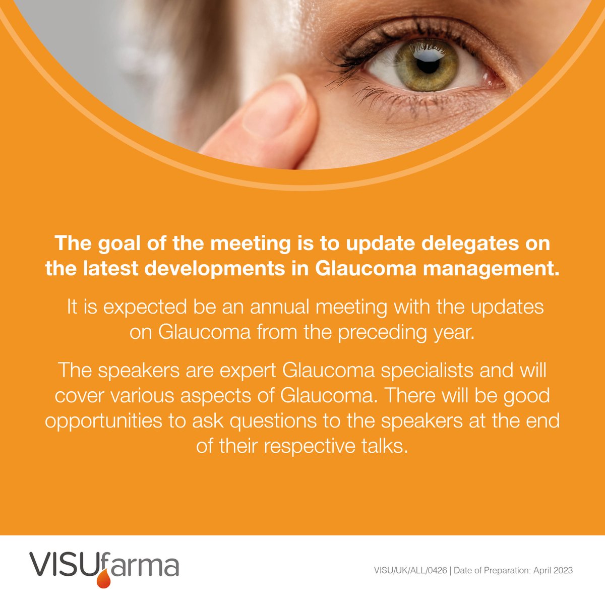 VISUfarma's tweet photo. Join the Glaucoma Update 2023 webinar to be up to date with the latest developments in Glaucoma management.

Don't miss this opportunity to learn from the best in the field!

Register now 👉 https://t.co/hlBtKZqxKp https://t.co/XotTbOfjfS