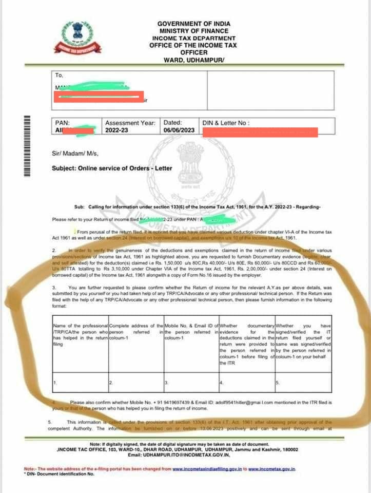 CAamanmittal's tweet photo. A very serious situation for every CA &amp; Tax Prof

Dept is asking the name of CA who have filed the returns &amp; whether proof of Investment was given or not?

Are CA Certifying ITR's? 

We file returns based on the information provided by the Taxpayers

#CA_again_a_soft_target https://t.co/vZtuA6KZe4