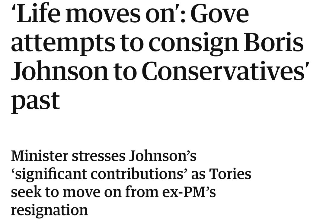 Yesterday it was Shapps, or whoever he is.

Today it's Gove.

Listen up .@Conservatives one and all...

We will not be told when to move on. If we ever move on it'll be when we're good and ready, and when most of you are behind bars.

Got it?

#Partygate #ToriesOut340