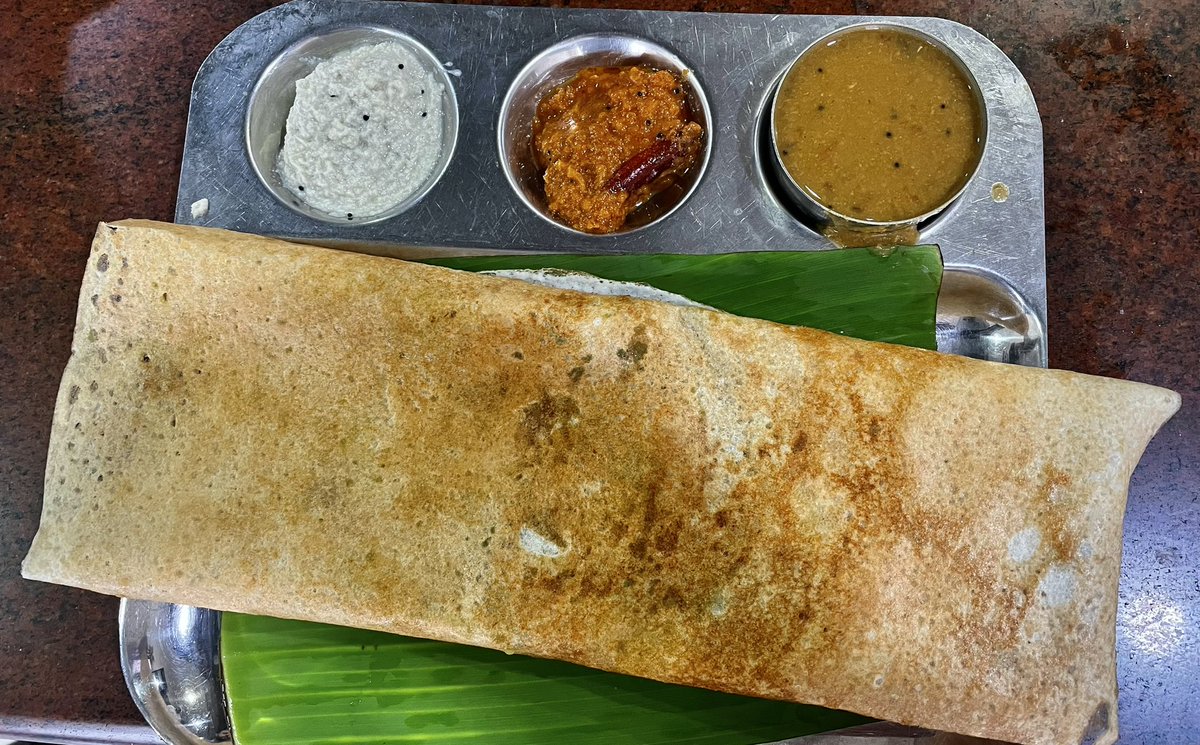 After decades of hearing about it, finally had a masala dosa at the original Ratna Cafe in Triplicane. The sambhar is indeed to die for !