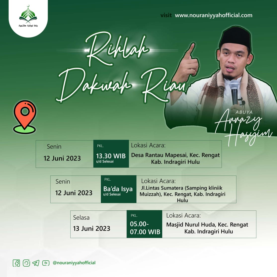 Muhibbinkalsel's tweet photo. Rihlah Dakwah Riau

#abuyaarrazy
#buyaarrazyhasyim https://t.co/SihblZckIQ