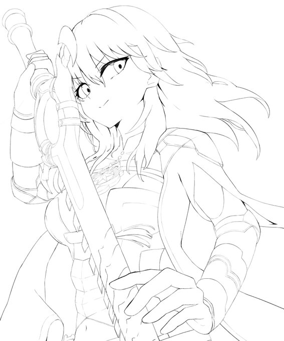 wip ベレス先生の線画どす どないでしょうか?🤔