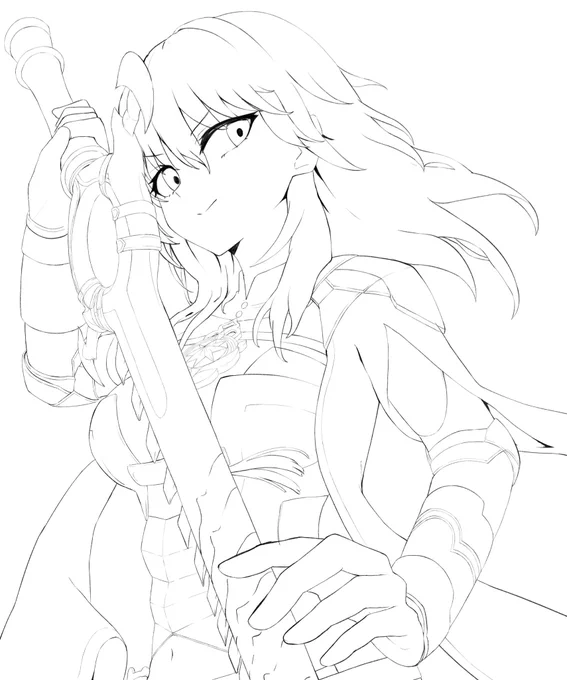 wip ベレス先生の線画どす どないでしょうか?🤔
