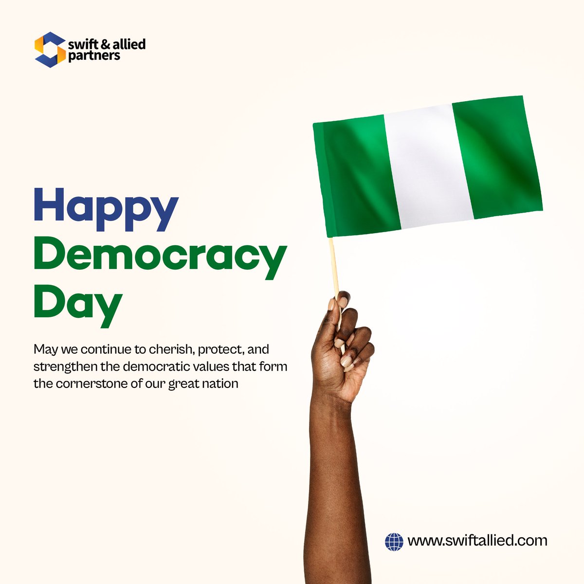 SwiftAllied's tweet photo. Wishing you a  Happy Democracy Day!

Democracy is not the law of the majority but the protection of the minority.

#democracy #swift  #happy #swiftallied #swiftalliedloans #swiftalliedpartners https://t.co/YGMWRQuZ3d