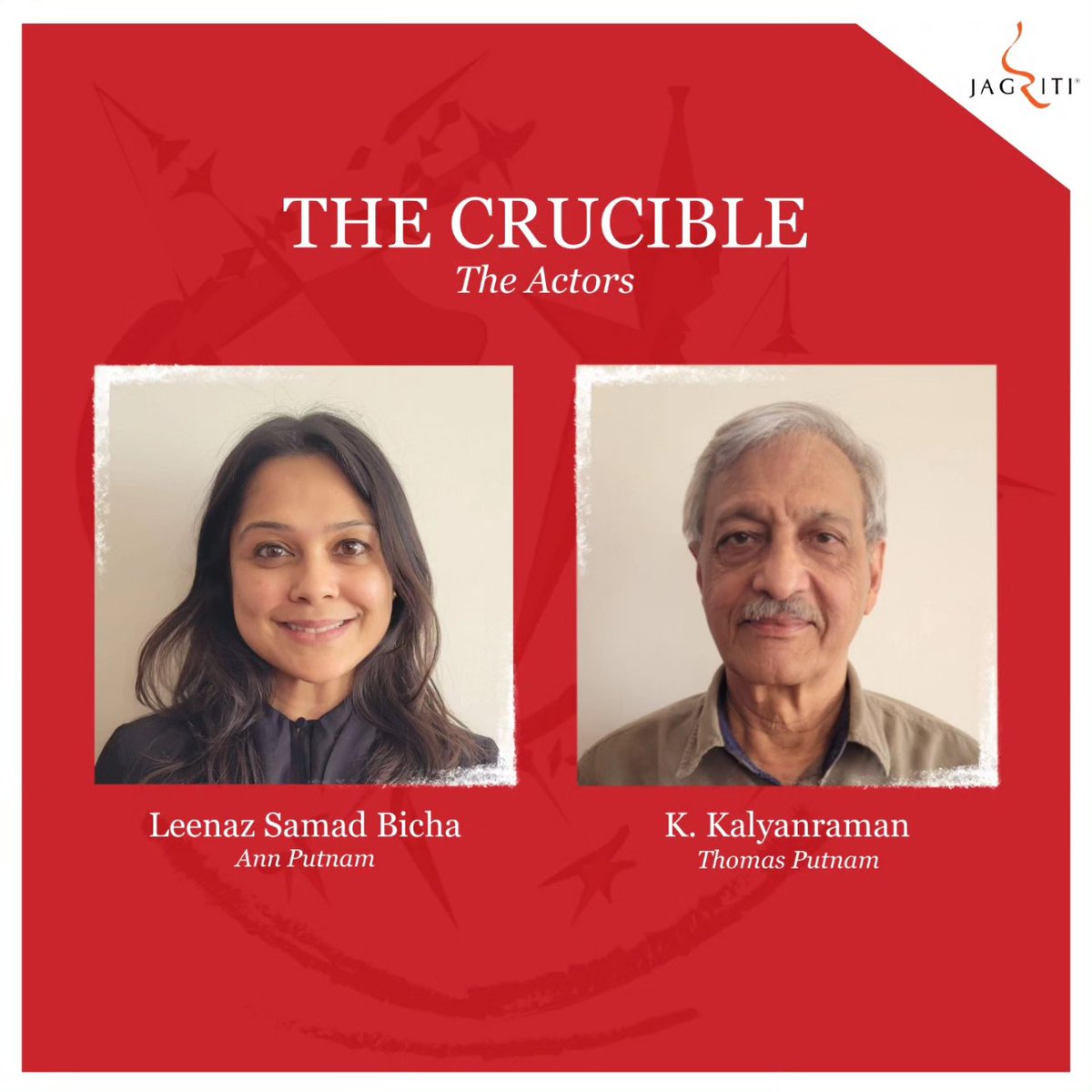 Meet the Actors!

Jagriti presents a rehearsed reading of Arthur Miller's The Crucible, directed by Arundhati Raja. 

On for one show only at Jagriti Theatre!

Get your tickets on BookMyShow. Link to the show: in.bookmyshow.com/plays/the-cruc…

#rehearsedreading #theatre #show