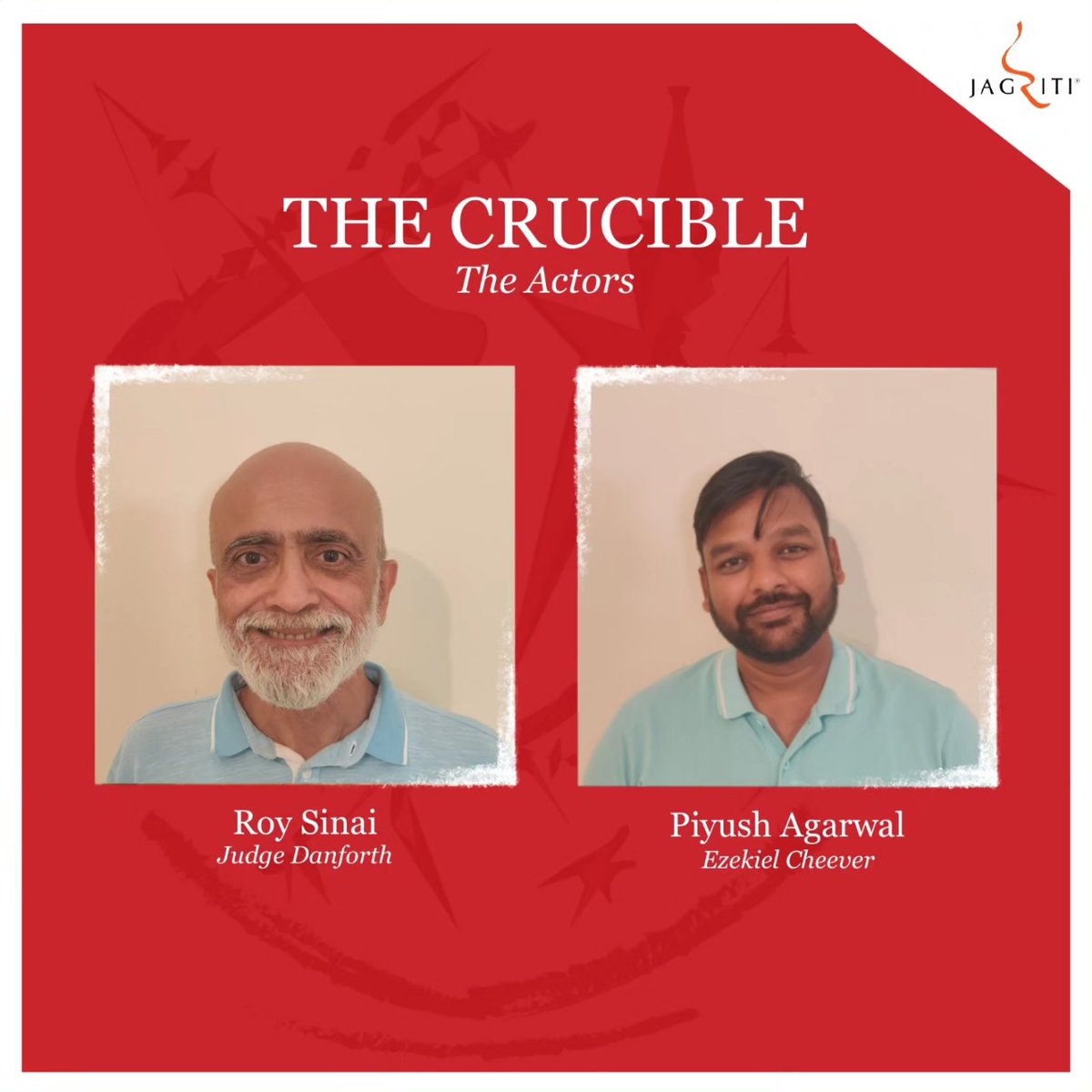 Meet the Actors!

Jagriti presents a rehearsed reading of Arthur Miller's The Crucible, directed by Arundhati Raja. 

On for one show only at Jagriti Theatre!

Get your tickets on BookMyShow. Link to the show: in.bookmyshow.com/plays/the-cruc…

#rehearsedreading #theatre #show