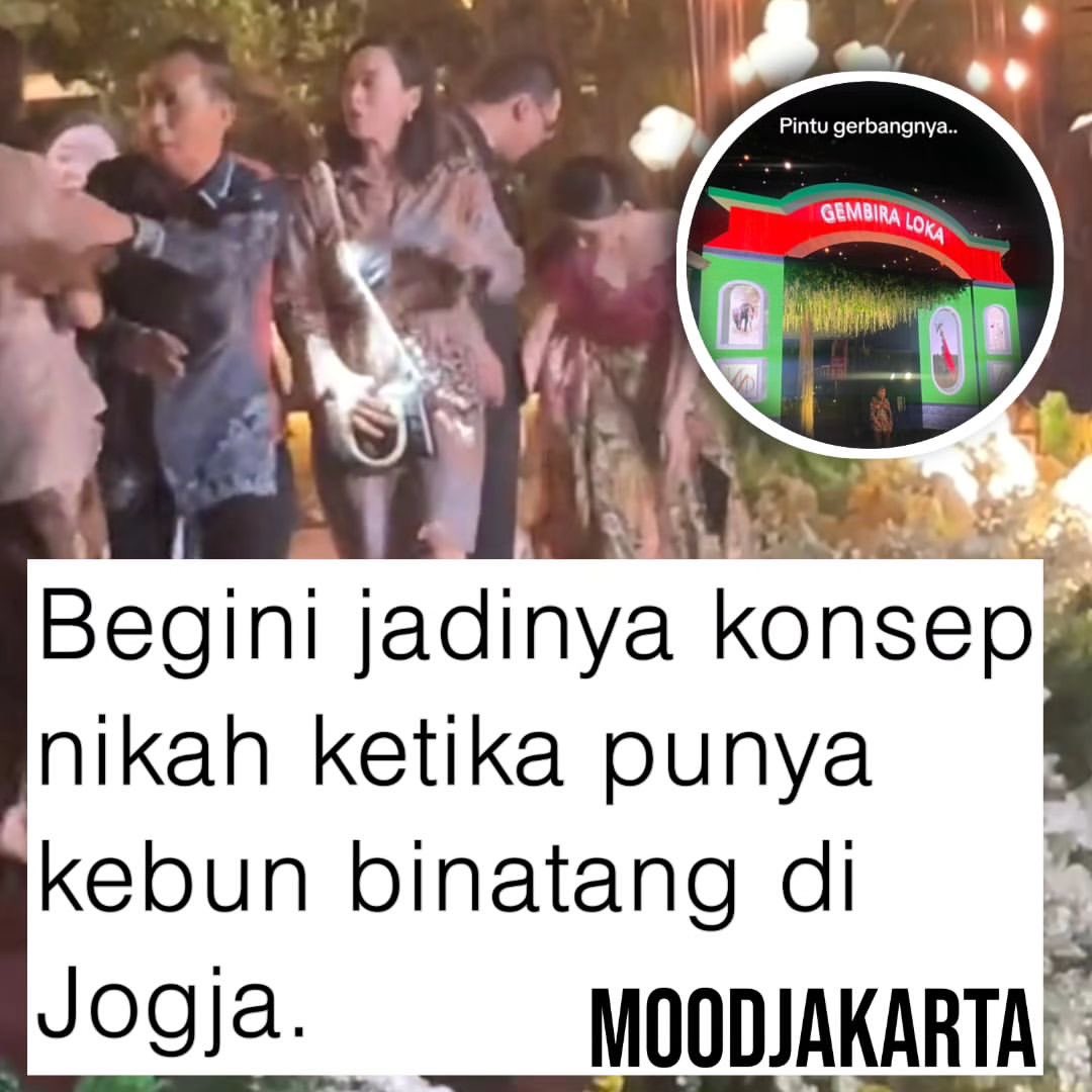 Momen pernikahan seorang yang punya kebun binatang Gembira Loka di Jogja. 🫶
Gimana menurut kalian?

[📸 Tiktok/kohallen]