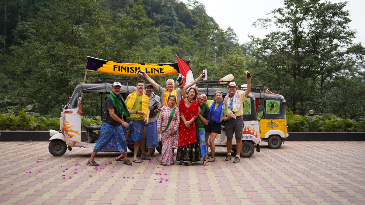 rickshawrunlive's tweet photo. On Saturday our Pioneers made it to the finishing line in Gangtok after 12 marvellous days on the road. Fancy following in their glory? 2024 dates are live here: https://t.co/aUz7Oxr0Tb… #therickshawrun #rickshawrunnortheast #theadventurists https://t.co/rUmoy1v2JP