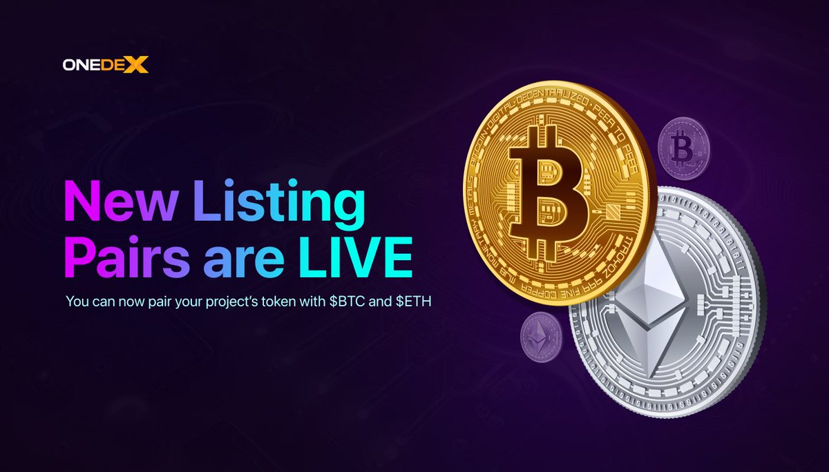 OneDex_X's tweet photo. π New Listing Pairs are Live on OneDex
π Following the arrival of even more token pairing options only a few days ago, weβve added another 2 to the list. You can now pair your projectβs token with:
βοΈ $BTC
βοΈ $ETH
π In addition to the existing 8 options below:
βοΈ $ONE
βοΈ $EGLD
βοΈ $USDC, $USDT and $BUSD
βοΈ $LEGLD
βοΈ $MEX
βοΈ $RARE
βΉοΈ Please note, this is only the first step in whatβs to comeβ¦
#OwnedByNoOne #OwnedByEveryone @MultiversX #DEX #MultiversXCommunity