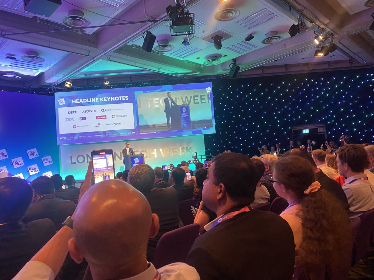 Keynote main stage London Tech Week 2023, Prime Minister, Rishi Sunak. "Dedicating more funding to AI safety than any other Govt". #globalvictoria