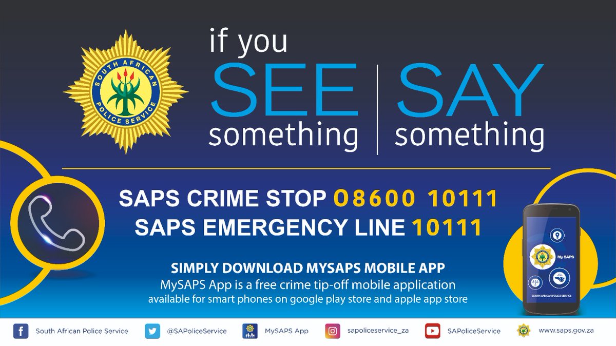 #sapsWC 2 Off-duty police sergeants, based at Eersterivier and Nyanga #SAPS were fatally shot in 2 separate incidents in Khayelitsha on 11/06. Two murder dockets have been opened for investigation with no arrests effected yet. #PoliceKillings #CrimeStop ME
saps.gov.za/newsroom/msspe…