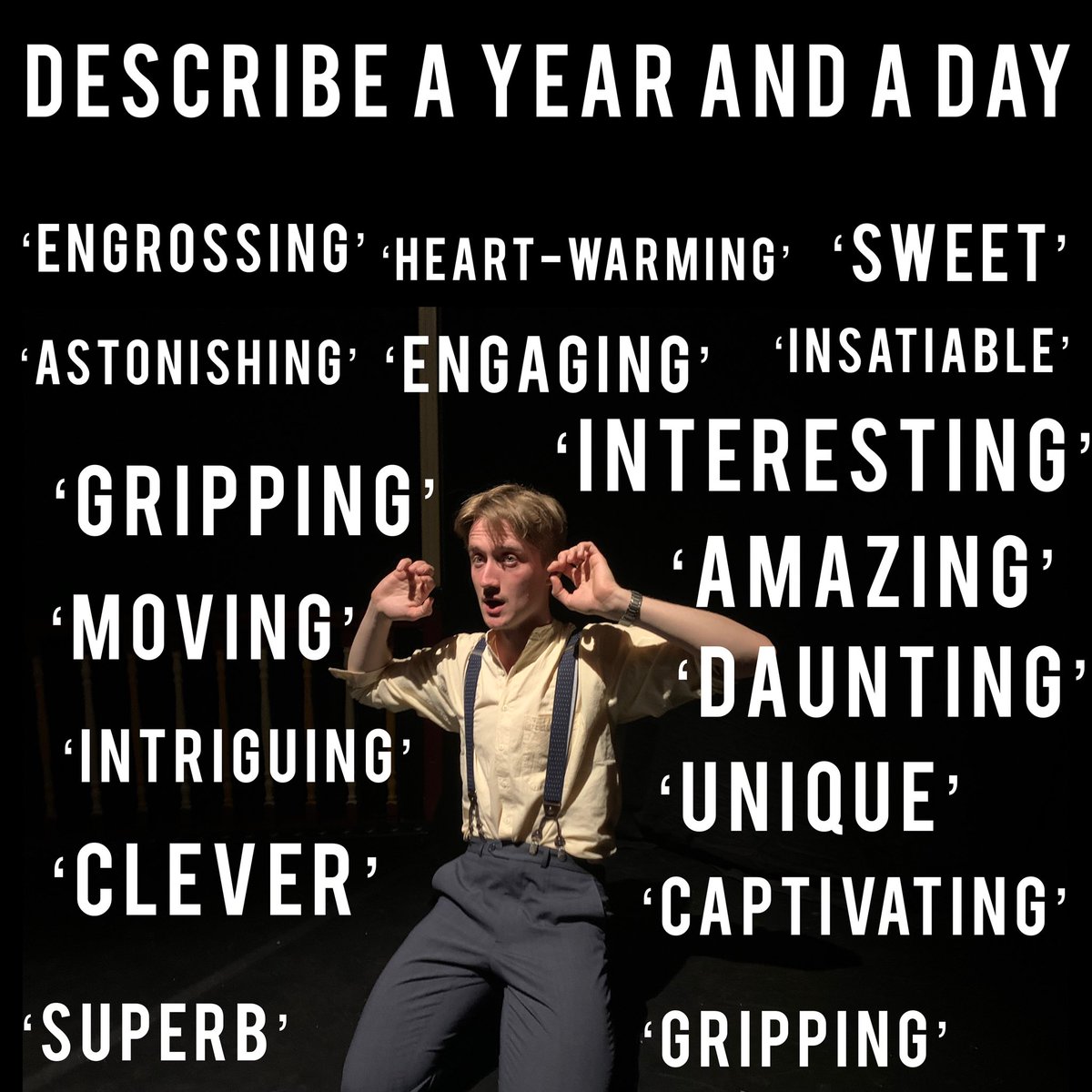 Here’s our feedback from last night at @TheHopeTheatre People are really loving this show. 

You’ve got one chance to see A Year and a Day tonight. Come along! 

ticketsource.co.uk/thehopetheatre…

#edfringe #edfringepreview #summer #london #londonfringe #preview #fringetheatre