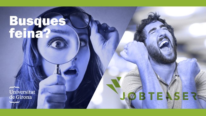 UdGOcupació (@udgocupacio) on Twitter photo Coneixes la #BorsadeTreball de la <a href="/univgirona/">Universitat de Girona</a>?
🟢 Registra’t al portal #UdGJobTeaser i et beneficiaràs d'una intranet amb diverses funcionalitats:
✔️ Ofertes de feina
✔️ Recursos i consells
✔️ Alertes personalitzades
✔️ ...
👉 udg.jobteaser.com Coneixes la #BorsadeTreball de la <a href="/univgirona/">Universitat de Girona</a>?
🟢 Registra’t al portal #UdGJobTeaser i et beneficiaràs d'una intranet amb diverses funcionalitats:
✔️ Ofertes de feina
✔️ Recursos i consells
✔️ Alertes personalitzades
✔️ ...
👉 udg.jobteaser.com
