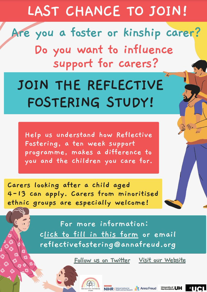 📢Join @AFNCCF's Reflective Fostering Study! Calling all UK registered foster/kinship carers currently caring for a child aged 4-13. We encourage minoritised ethnic and faith-based carers to participate. Help us understand the support needs of all carers. #FosteringStudy