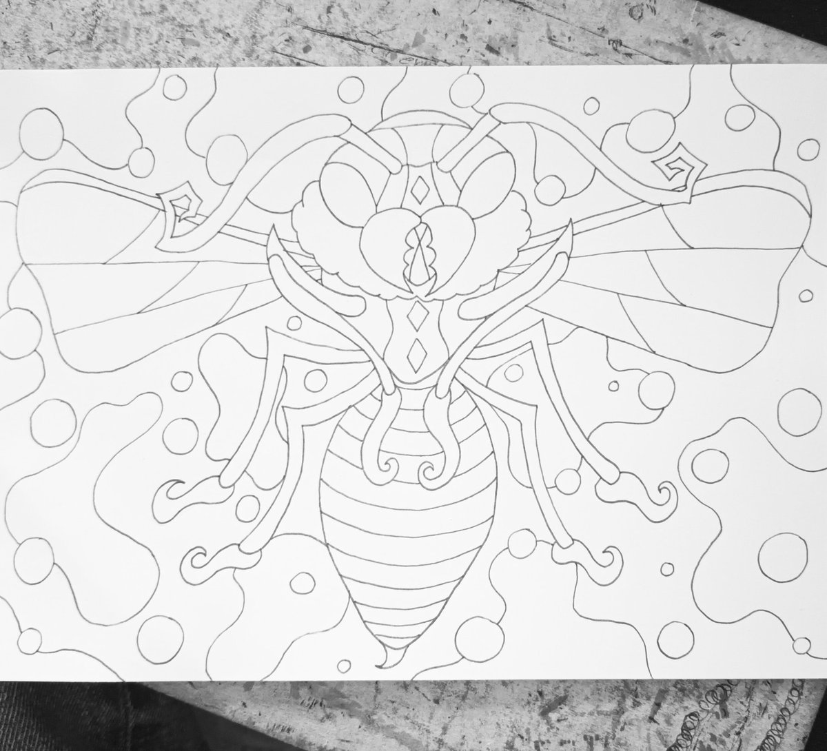 WIP - Remember. Wasps are assholes.
#art #drawing #illustration #sketch #lines #ink #animal #creature #critter #insect #bug #creepycrawlie #wasp #weird #strange #wip #workinprogress #notfinished #unfinished #irishartist #irishart #dublinart #dublinartist #lorcancassidy