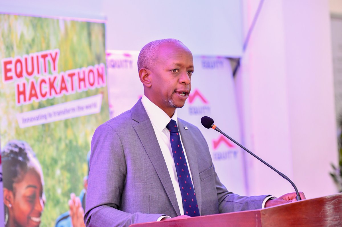 KeEquityBank's tweet photo. Equity Group Chief Technology Officer Marshal Luusa gives his speech during the awarding ceremony of the 2nd edition of the #EquityHackathon #Innovation https://t.co/ynhfu8stTn