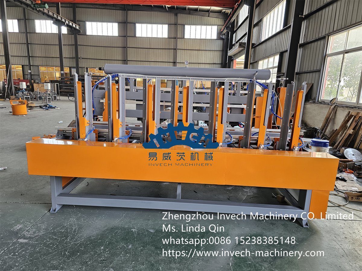 wood pallet legs connection machine for 7 blocks nailing. whatsapp +86 15238385148