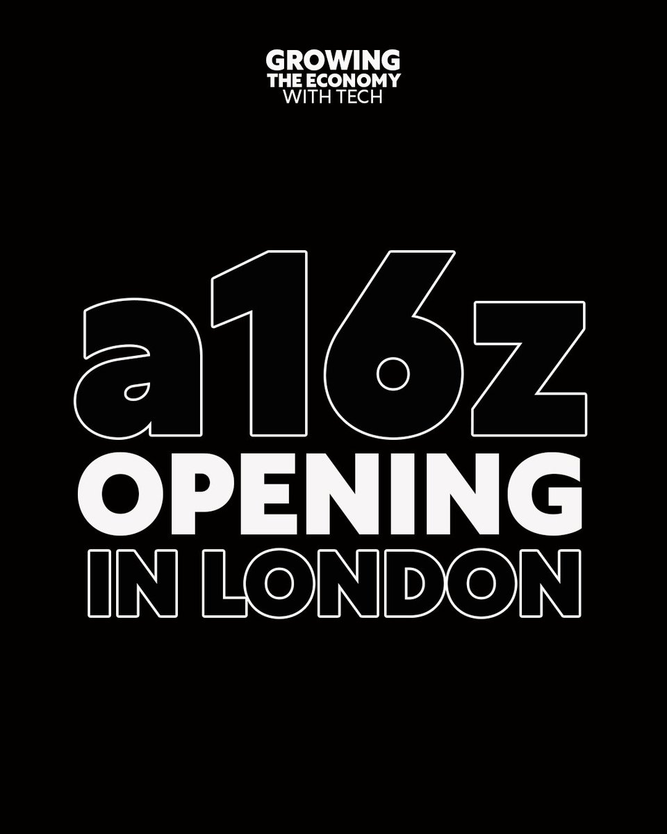 Great news that <a href="/a16z/">a16z</a> – one of the world’s leading tech investment firms, is opening a new base here in London.

Another huge vote of confidence in the UK as a place to build and grow tech businesses of the future.