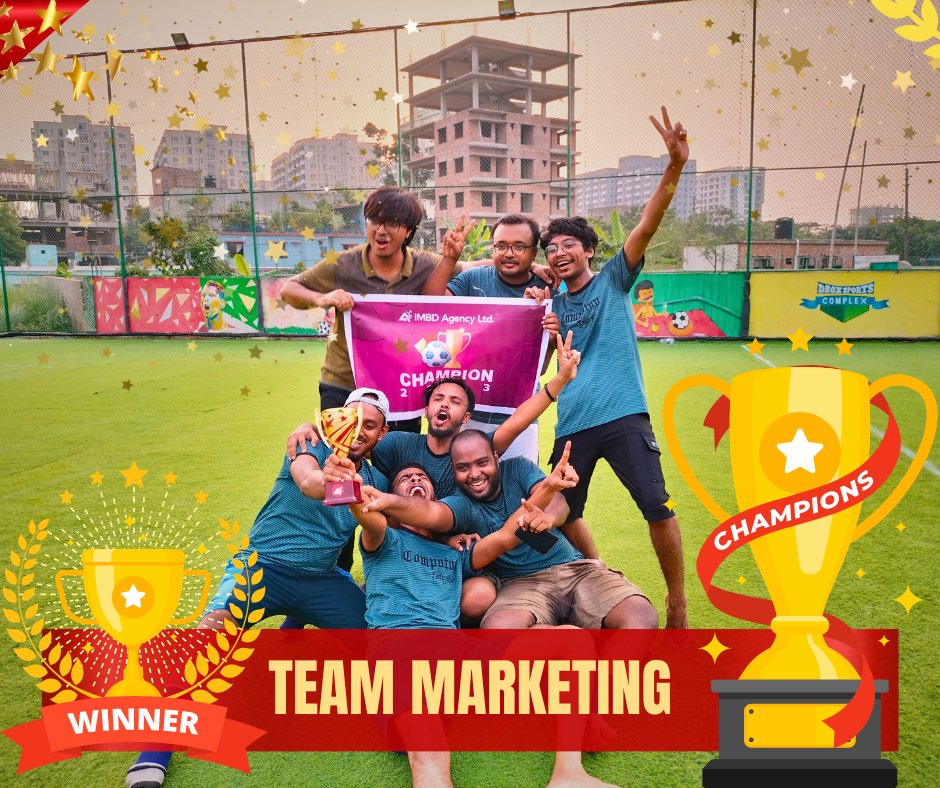 ImbdAgency's tweet photo. ๐Congratulations to our incredible team for winning the Office Football Tournament!๐We are thrilled to announce that our unstoppable team has clinched the championship title in the fiercely competitive Office Football Tournament! #OfficeFootballChampions #Winners #TeamworkMakes https://t.co/uBuN2Hx0Bx