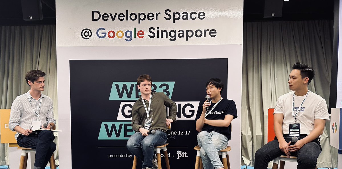 Web3Auth (@web3auth) on Twitter photo Weโre at the <a href="/jump_pit/">the Pit ๐ณ๏ธ</a>, for the Google Gaming Week by @googlecloud_SG
<a href="/zenzhenyu/">Zhen</a> is on the stage live now, discussing โtooling for onchain gamesโ alongside <a href="/JamesABayly/">James Bayly ๐ค</a> from <a href="/OnFinality/">OnFinality</a>, <a href="/brendan_duhamel/">Brendan Duhamel - Building @ Myria</a> from <a href="/Myria/">Myria | The web3 gaming platform</a> and Zhimin You from <a href="/Ancient8_gg/">Ancient8 (๐ฎ,๐ข)</a>
Catch them live! #W3GW Weโre at the <a href="/jump_pit/">the Pit ๐ณ๏ธ</a>, for the Google Gaming Week by @googlecloud_SG
<a href="/zenzhenyu/">Zhen</a> is on the stage live now, discussing โtooling for onchain gamesโ alongside <a href="/JamesABayly/">James Bayly ๐ค</a> from <a href="/OnFinality/">OnFinality</a>, <a href="/brendan_duhamel/">Brendan Duhamel - Building @ Myria</a> from <a href="/Myria/">Myria | The web3 gaming platform</a> and Zhimin You from <a href="/Ancient8_gg/">Ancient8 (๐ฎ,๐ข)</a>
Catch them live! #W3GW