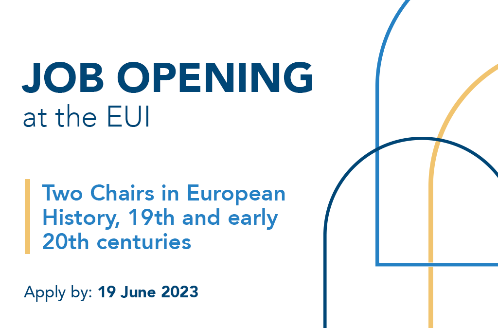 📢 We are hiring! 🚨 Last week to apply for two Chairs in European History, 19th and early 20th centuries 👉 eui.eu/Documents/Serv… 🗓️ Deadline: 19 June 2023 📢 #AcademicJobs #twitterstorians #19thcentury #20thcentury #EuropeanHistory