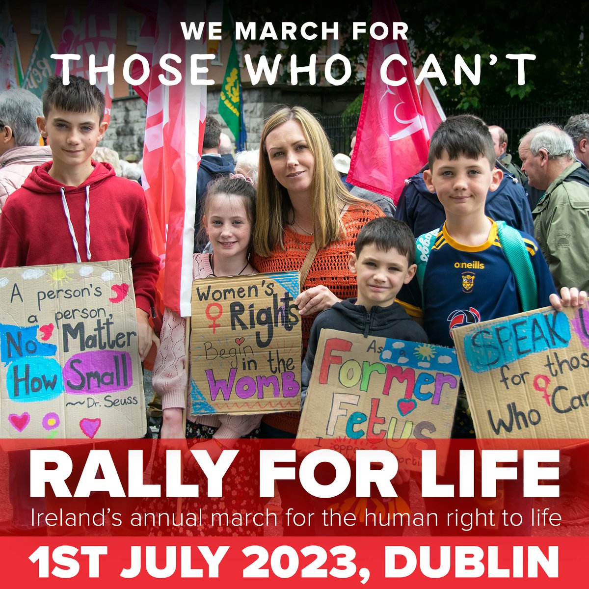 Make sure you join the All Ireland Rally for Life and march for those who can't!

SAVE the DATE for Saturday 1st July at 1pm meeting at Parnell Square, Dublin!

#StopAbortingOurFuture #RallyforLife #WhyWeMarch