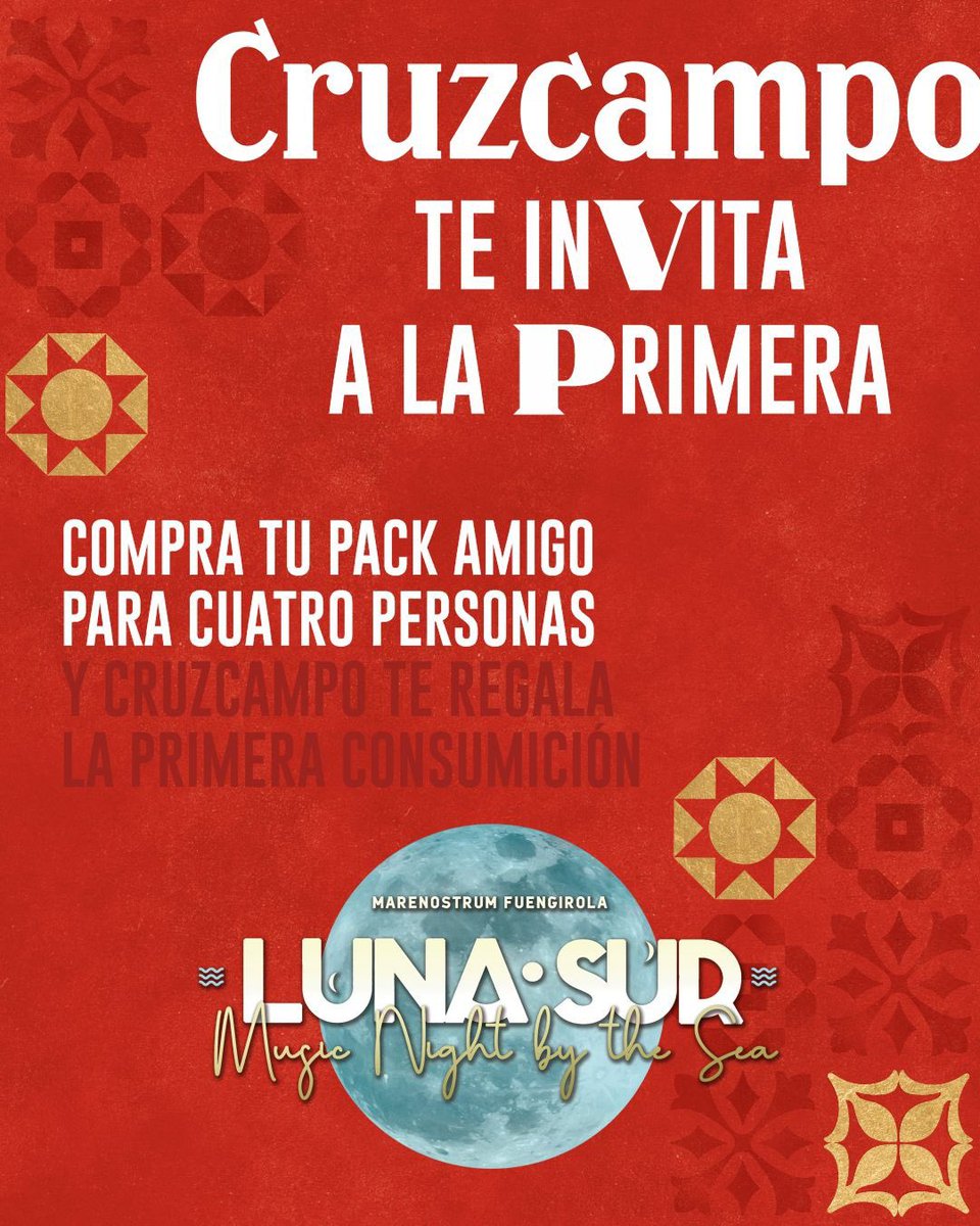 🍻 PACK AMIGO 🍻
¡Compra tu pack de 4 o más entradas y <a href="/Cruzcampo/">Cruzcampo #ConMuchoAcento</a> os invita a la primera cerveza! 🤘
Cerveza, sol, mar y música en directo... ¿Qué más se puede pedir? 

¡No os lo penséis más y corred a por vuestros tickets! 🎫 bit.ly/3kV0rPn
