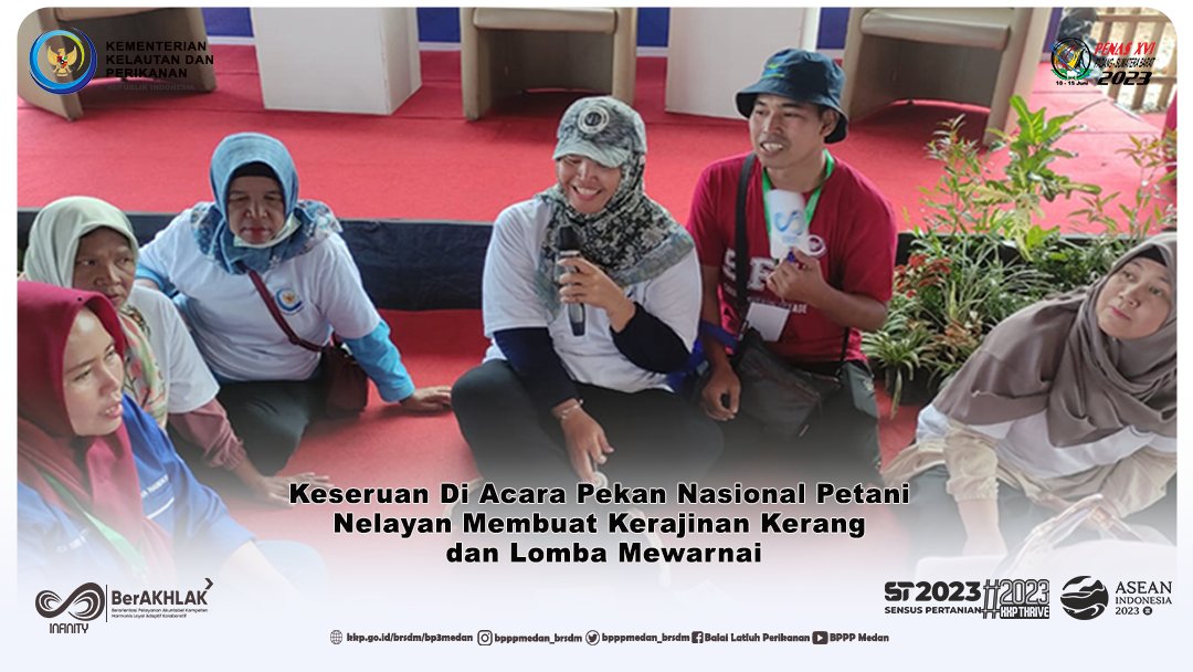bppsdm_bp3medan's tweet photo. Pada Hari ke-3 pelaksanaan Pekan Nasional (PENAS) Petani Nelayan XVI di Pangkalan Udara (Lanud) Sultan Sjahrir, Kota Padang, Sumatera Barat (Senin, 12 Juni 2023). BPPP Medan melakukan Pelatihan Diversifikasi Olahan Hasil Perikanan yaitu dengan membuat Kerajinan dari Kerang. https://t.co/OndyYOd2RP