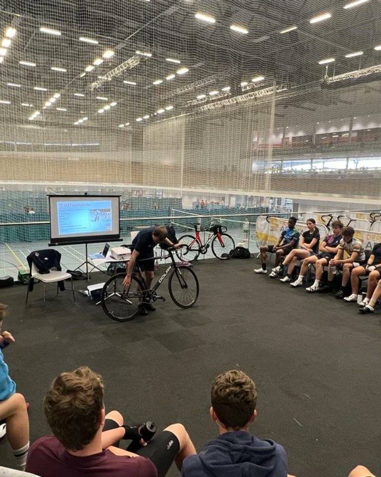 Track Sprint Talent ID group getting on to the track last weekend.