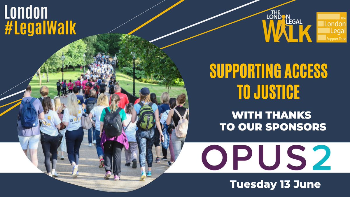 Opus2HQ's tweet photo. Weโre proud to be sponsoring and taking part in this yearโs London Legal Walk on 13 June to help raise funds for @londonlegal, which aims to ensure access to justice for all. Sponsor our team at https://t.co/CPd0So5Ok8
Good luck to all the walkers!
#LegalWalk #LLST https://t.co/poRuKWYtyg