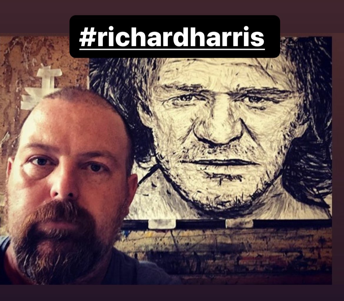 #drawing #painting #portrait of #irishactorrichardharris #actorrichardharris #richardharris Richard Harris by #artistthomasdelohery #thomasdelohery @TomdeloheryJ Thomas Delohery #filmfestivalartwork #australianart