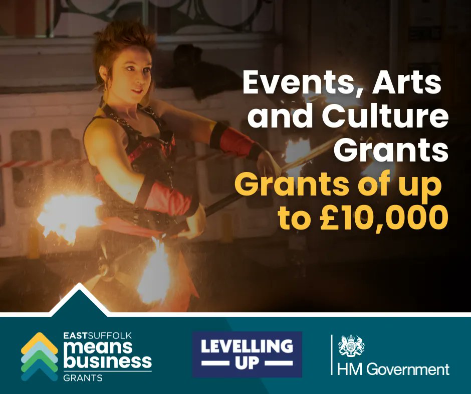 EastSuffolkMeansBusiness (@esmbiz) on Twitter photo The <a href="/EastSuffolk/">East Suffolk Council</a> Events, Arts & Culture Grant is now open for applications until 28th July 2023.
Available to community/voluntary groups, charities, social enterprises, CICs, town/parish councils & businesses in the culture & arts sector.
Find out more: buff.ly/3WHYiVg The <a href="/EastSuffolk/">East Suffolk Council</a> Events, Arts & Culture Grant is now open for applications until 28th July 2023.
Available to community/voluntary groups, charities, social enterprises, CICs, town/parish councils & businesses in the culture & arts sector.
Find out more: buff.ly/3WHYiVg