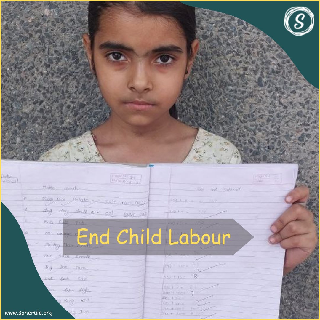 SpheruleNGO's tweet image. We, at Spherule Foundation, believe, children belong to the classrooms, not the dhabas, agricultural fields or the factories and "Education" is the most powerful tool for the upward social mobility of a child. 
#WorldDayAgainstChildLabour #SpheruleFoundation
