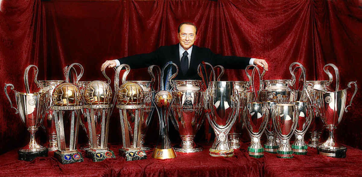 🏆🏆🏆🏆🏆 Champions League 
🏆🏆🏆🏆🏆🏆 Supercoppa Italiana 
🏆 Coppa Italia 
🏆 Fifa Club World Cup 
🏆🏆 Intercontinental Cup 
🏆🏆🏆🏆🏆 UEFA Super Cup 
🏆🏆🏆🏆🏆🏆🏆🏆 Serie A

Grazie Silvio!