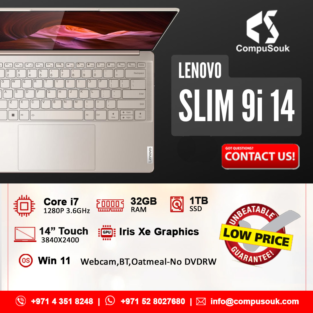 Slim & Sleek #Lenovo #IdeaPad #Slim 9i (14' Intel Touch) #Laptop

Visit for more Deals compusouk.com/daily-deals/
#ITBuyers #ConsumerElectronics #Distributor #WholesaleDeal #ITsolutions #lenovoLaptop #Lenovowholesale #LenovoDistributor #LenovoSlimLaptop #LenovoTouchlaptop