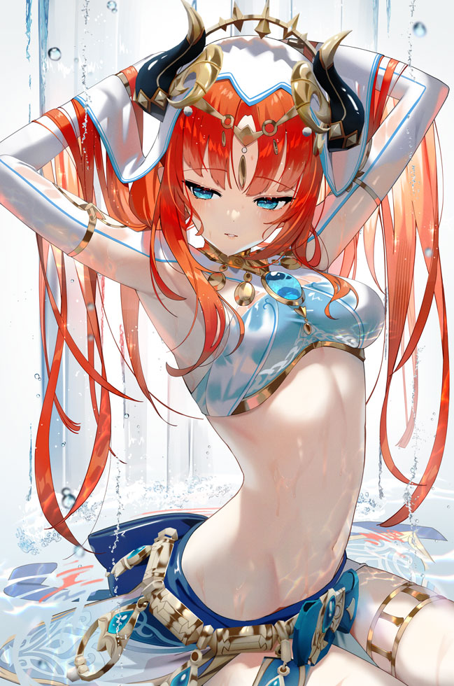 ネル(原神) 「水浴びニィロウ #GenshinImpact #原神 #Nilou」|スコッティのイラスト