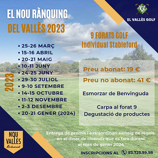 Matchgolf Vallès Cup - Nou Rànquing El Vallès - mailchi.mp/82cee7974759/c…
