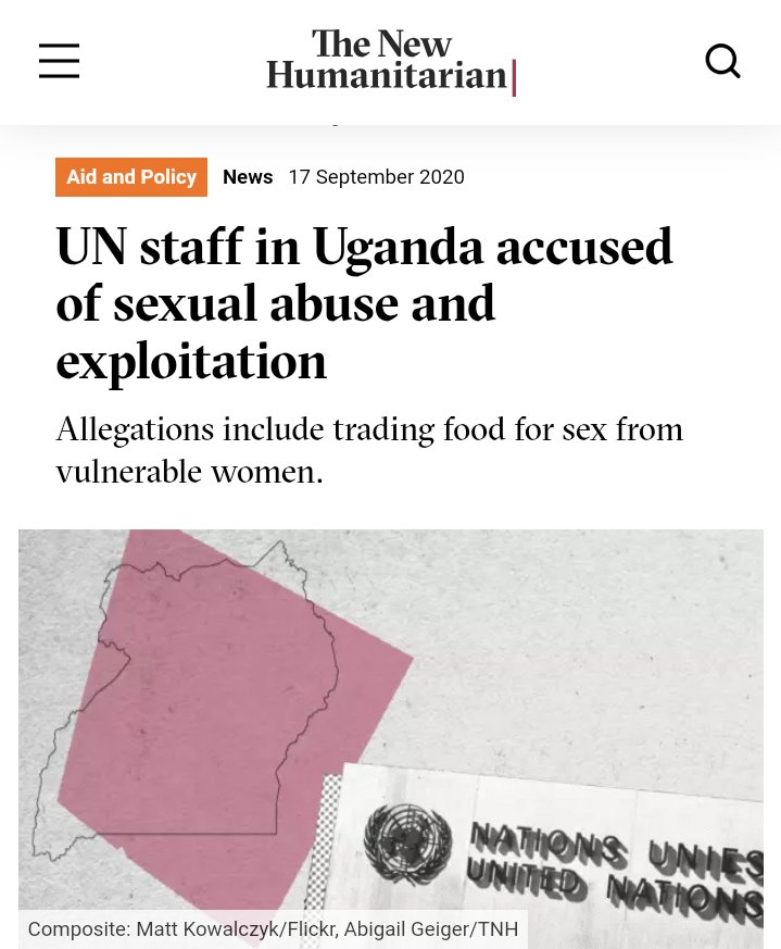 The @UNinUganda is rotten to the core. During Covid, it's staff were trading food in exchange for sex with Karamoja women. Did any heads roll or anyone held accountable? #UgandaNGOsExhibition