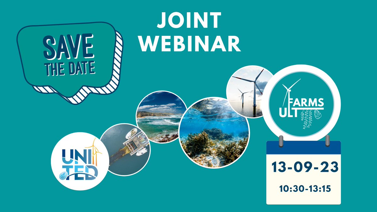 📢 Save the Date! 

📅 Join us for a groundbreaking joint webinar on the wider applicability of UNITED findings in #OceanMultiUse projects and its followup project, #ULTFARMS🌊

💡 Don't miss this opportunity to shape the future of sustainable blue growth: rb.gy/wpi9f