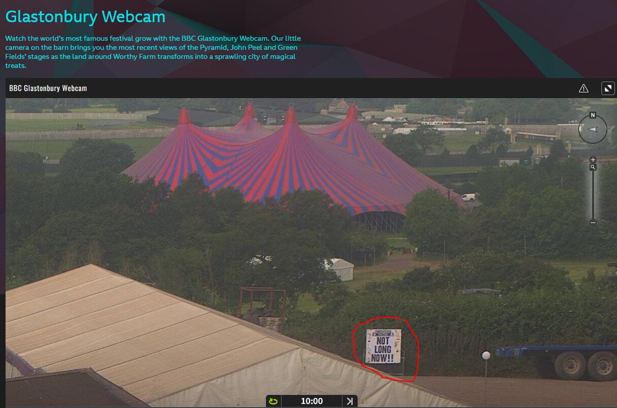 nicsheppard's tweet image. Love the sign @bbcglasto! 

#glastonbury #Glastonbury2023