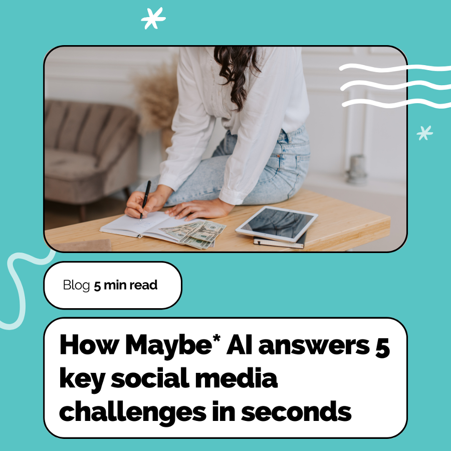 MaybeTech's tweet photo. Struggling with social media content? Maybe* AI has the answers you need! ๐คโจ Save time & boost engagement with personalised posts, top-performing insights, fresh content ideas, optimised hashtags, & perfect posting times.
https://t.co/vBwijHrUQY
#SocialMediaSuccess #MaybeAI https://t.co/zOb0Ql3Ynt