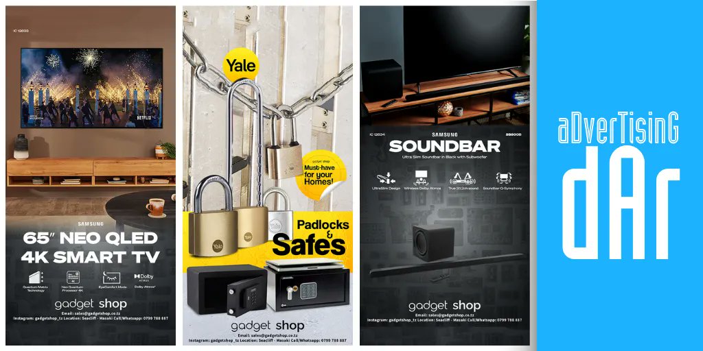 advertisingdar's tweet image. 🎮❤️ 𝐔𝐧𝐥𝐨𝐜𝐤 𝐚 𝐰𝐨𝐫𝐥𝐝 𝐨𝐟 𝐩𝐨𝐬𝐬𝐢𝐛𝐢𝐥𝐢𝐭𝐢𝐞𝐬 @gadgetshop_tz
✨𝗘𝗹𝗲𝘃𝗮𝘁𝗲 𝘆𝗼𝘂𝗿 𝗹𝗶𝗳𝗲𝘀𝘁𝘆𝗹𝗲✨ by selecting from a wide range items like TVs, padlocks, sound systems, MacBooks Pro, and 𝘀𝗼 𝗺𝘂𝗰𝗵 𝗺𝗼𝗿𝗲! 😍👍🏾
#epilator #gadgetshop #tv #gadgets