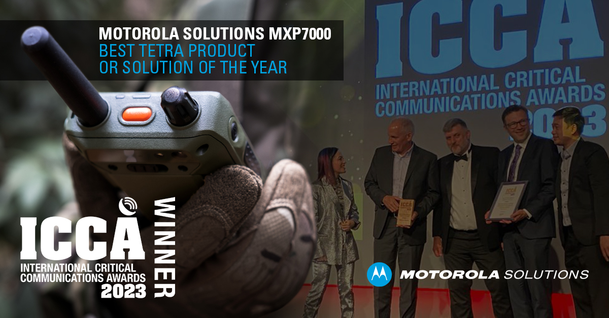 Challenged to develop a versatile, converged terminal that operates as a fully-functioning TETRA radio and an LTE-enabled smart device #MotorolaSolutions created this year's ICCA award winner for 'Best TETRA Product or Solution of the Year'. Learn more: stwb.co/paalshz