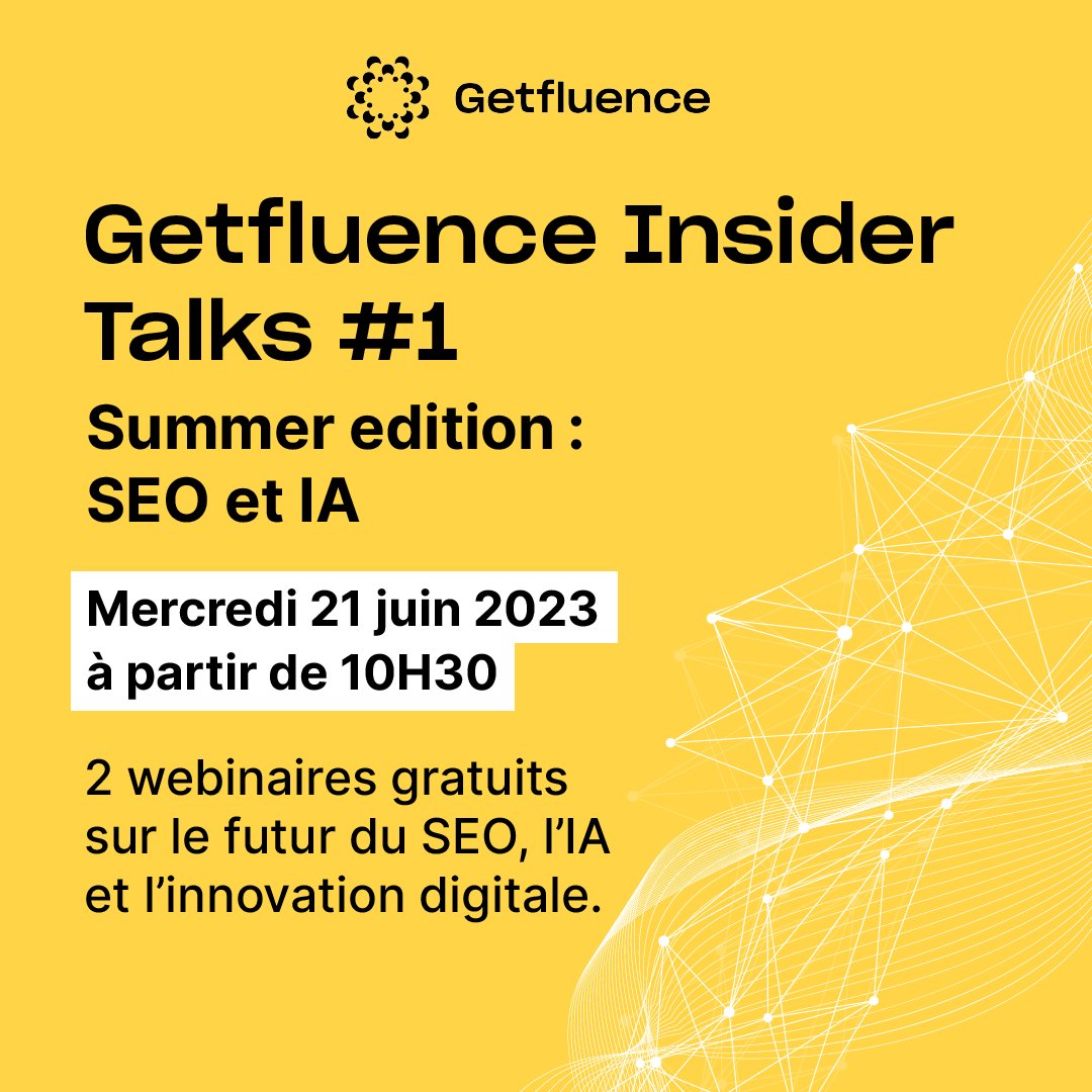 byGetfluence's tweet photo. 🚀Prépare-toi à l'innovation avec #GetfluenceInsiderTalks! 🌞 Nous échangerons sur l'impact de l'IA sur le SEO avec deux experts du domaine.  Quand ? Reste à l'écoute pour plus de détails... ça va arriver très vite ! #Getfluence #IA #SEO 😉 https://t.co/RZnRT43YQr