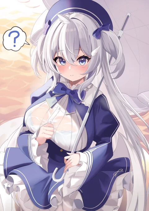 汗で透けちゃう海風ちゃん #アズールレーン #AzurLane   Skebリクエストありがとうございました〜!