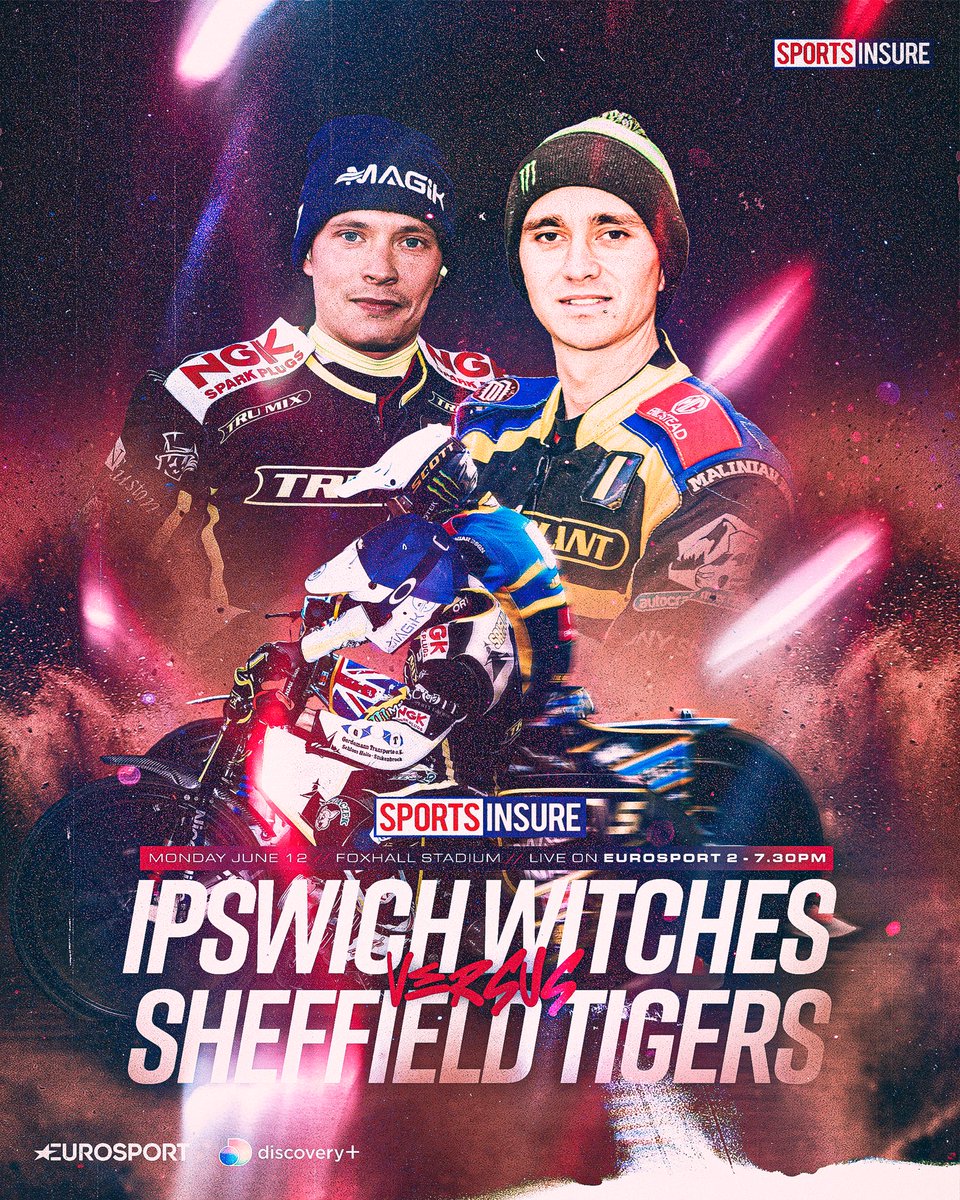 🎬💥

Tonight’s televised action comes from Foxhall Stadium as @ipswichspeedway do battle with @TigersSpeedway ✊

📺 @Eurosport 2️⃣
📲 @discoveryplusUK 
#️⃣ #IPSSHE #britishspeedway🇬🇧